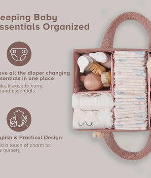 Luxe Baby Luiertas Organizer met Knuffelbeer - Opbergmand voor Commode & Luiers