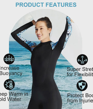Dames Wetsuit 3mm Neopreen - Longsleeve Duikpak voor Zwemmen, Surfen & Duiken