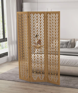 Vouwbare Houten Kamerverdeler met Decoratief Patroon - 3 Panelen
