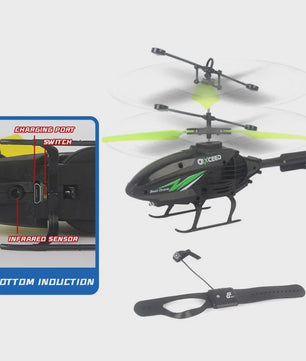Handgestuurde RC Helikopter met Verlichting - Impactbestendig & Oplaadbaar