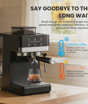 Volautomatische Espressomachine met Geïntegreerde Bonenmaler - 20 Bar, 1350W
