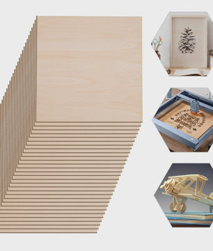 30x Houtplaten Basswood 3mm Dik - DIY & Decoratie (30x30cm/40x40cm)