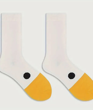 Grappige Gans Sokken Dames - Schattig Cartoon Design, Ademend & Comfortabel (1/6 paar)