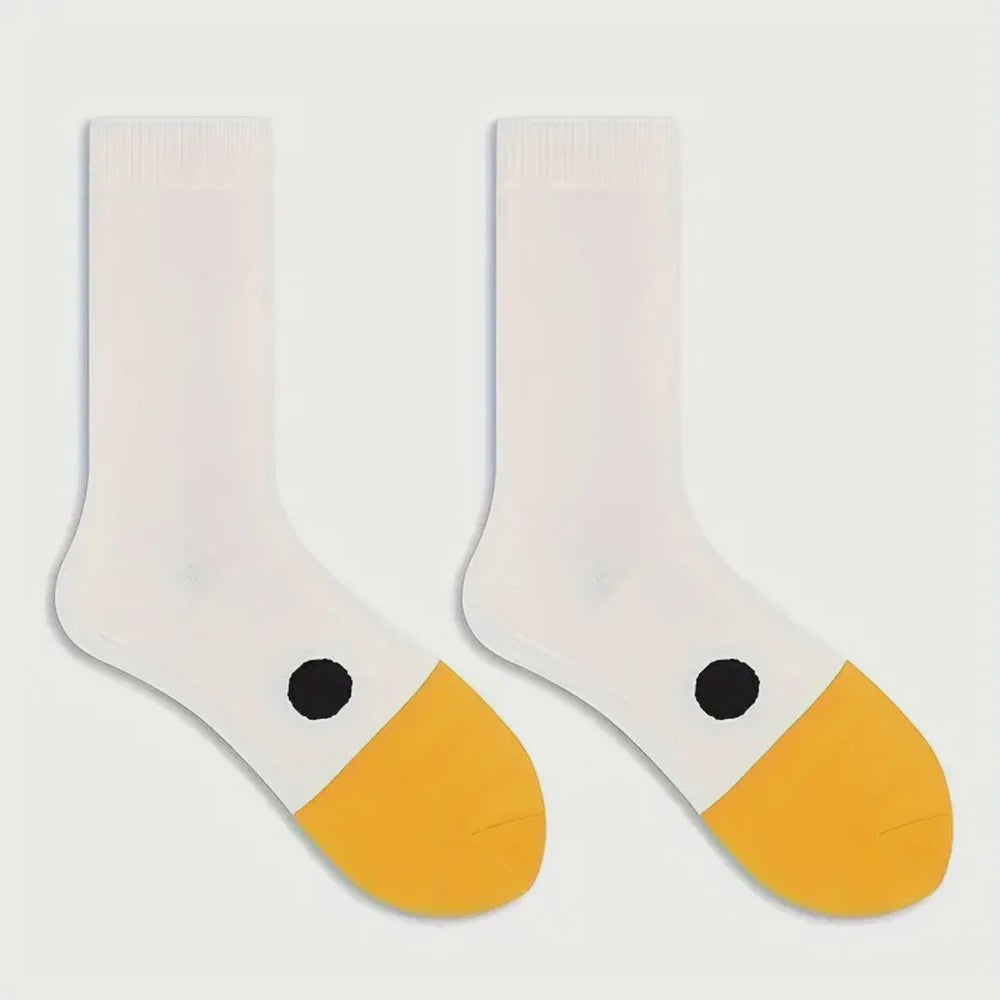 Grappige Gans Sokken Dames - Schattig Cartoon Design, Ademend & Comfortabel (1/6 paar)