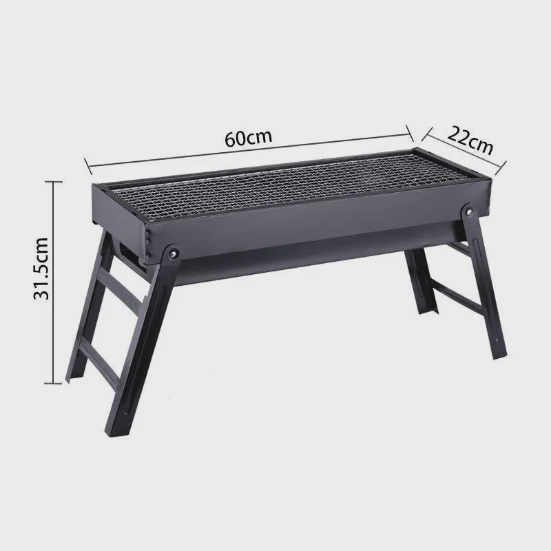 Grote Opvouwbare BBQ Barbecue Grill 60CM - Draagbaar Houtskool Fornuis voor Buiten, Camping & Picknick