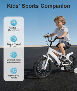 14 Inch Kinderfiets met Zijwielen - Leerfiets voor Jongens en Meisjes
