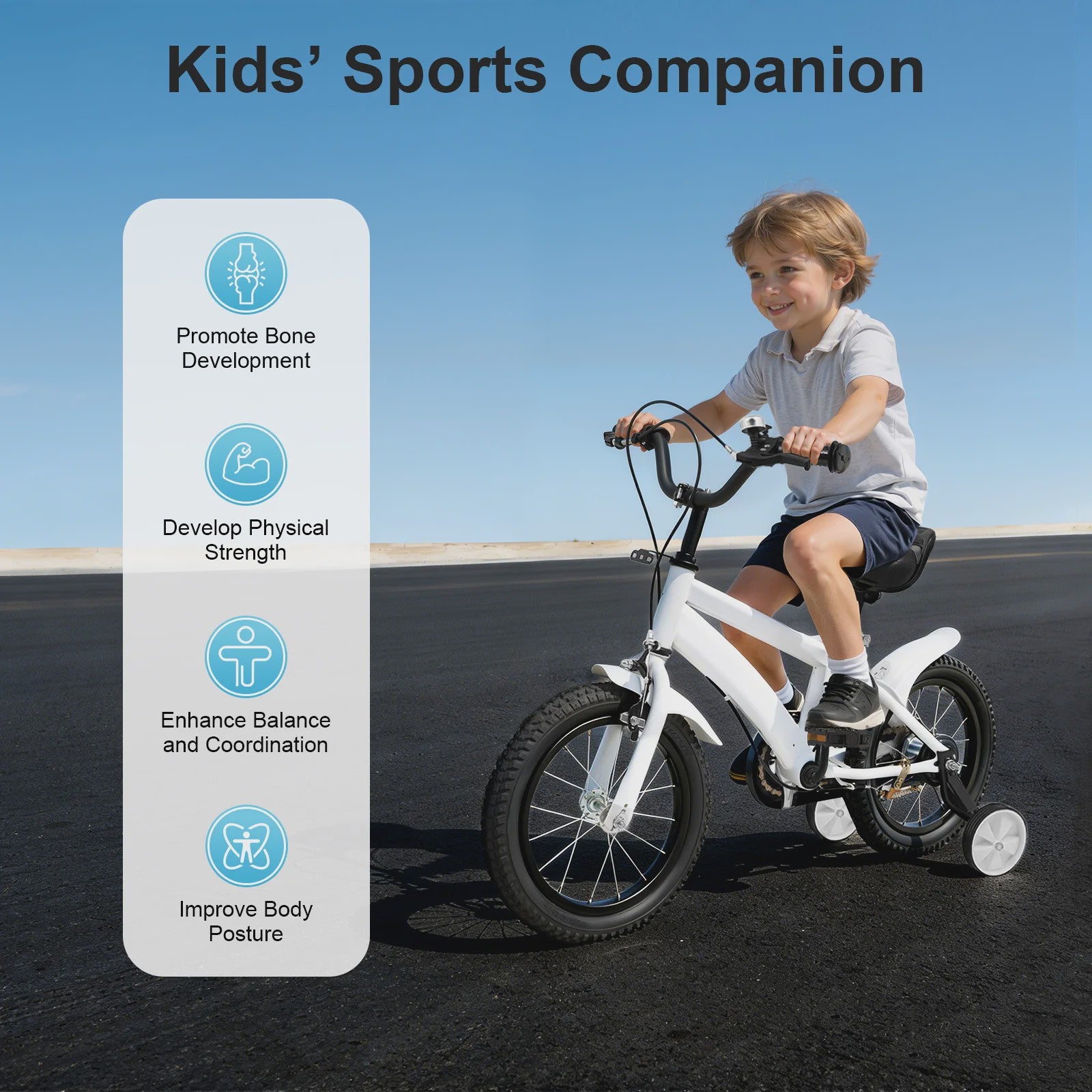 14 Inch Kinderfiets met Zijwielen - Leerfiets voor Jongens en Meisjes