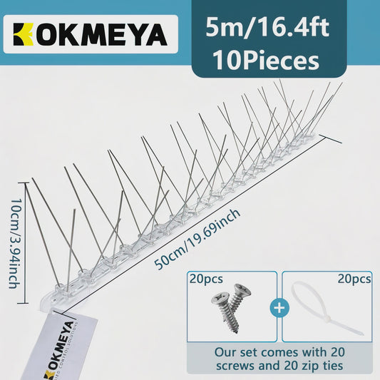 KOKMEYA RVS Vogelprikkers 5M/10M - Flexibele Basis voor Balkon, Dak, Tuin