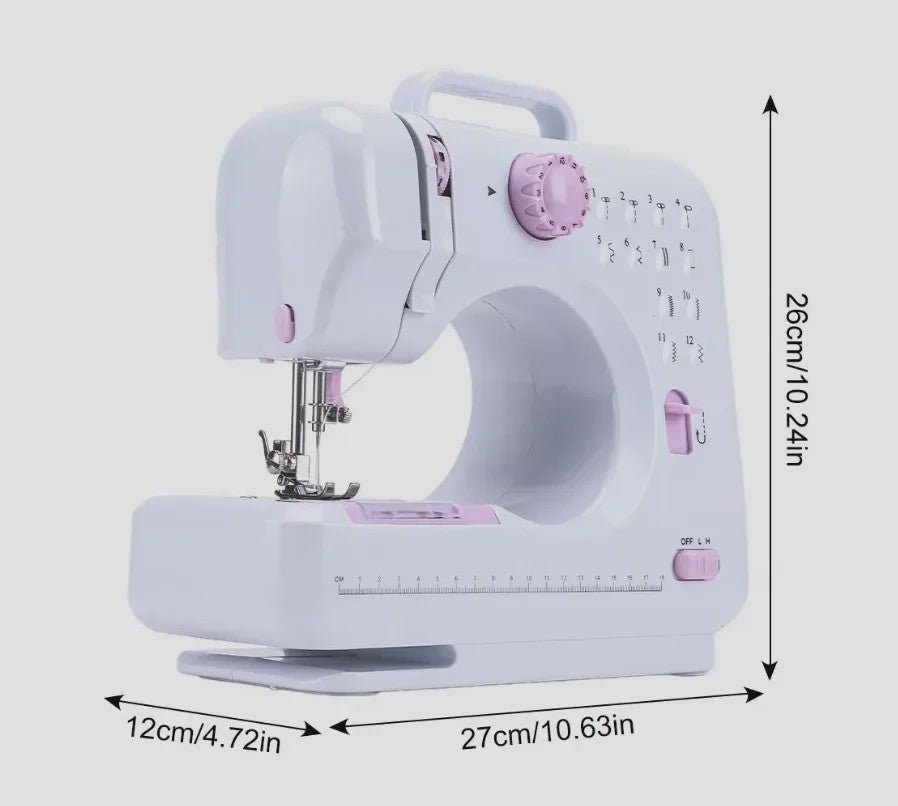 Compacte Elektrische Naaimachine: 12 Steken, Voetpedaal, LED-licht - Ideaal voor Beginners & Kinderen