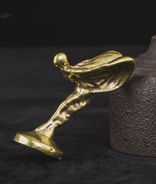 Handgemaakt Koperen Beeldje - Vintage Bronzen Mannetje voor Bureau & Huisdecoratie