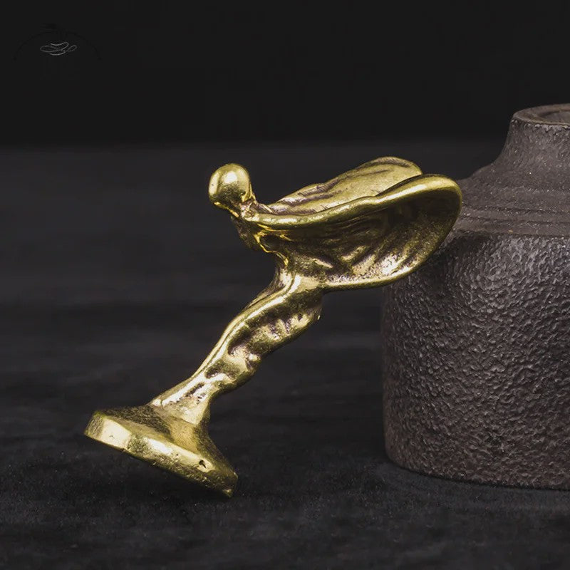 Handgemaakt Koperen Beeldje - Vintage Bronzen Mannetje voor Bureau & Huisdecoratie