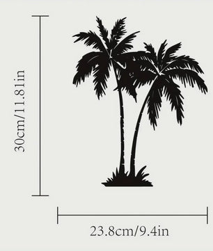 Tropische Palmboom Metaal Wanddecoratie - Buiten & Binnen - Strandhuis Stijl
