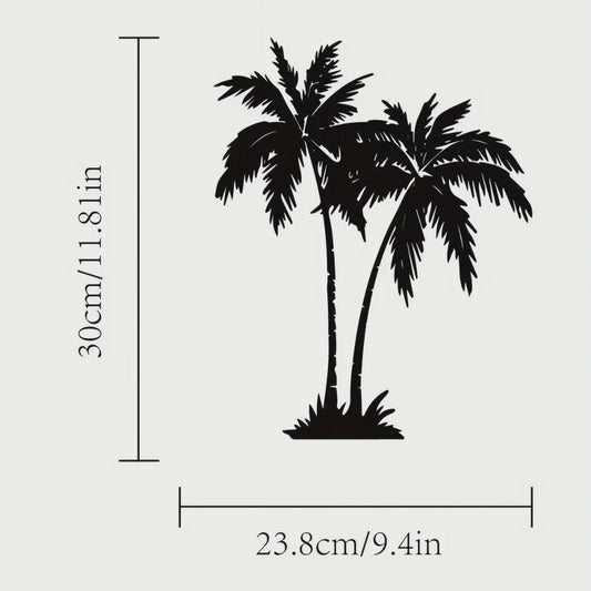 Tropische Palmboom Metaal Wanddecoratie - Buiten & Binnen - Strandhuis Stijl
