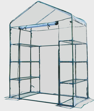 Outsunny Kweekkas Tuinkas met 4 etages - 143x73x195cm - PVC Hoes & Stalen Frame