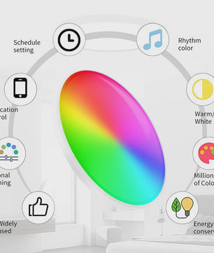 Slimme Plafondlamp 24W - WiFi & Bluetooth, RGB Kleuren, Dimbare LED met App, Alexa & Google Home Compatibel