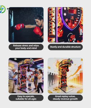 Professionele Boksmachine Arcade Game - Coin Operated voor Horeca & Thuisgebruik