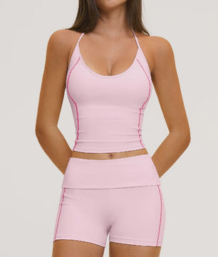 Dames Yogaset: Sportieve Outfit met BH en Cycling Shorts