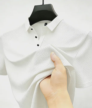 Heren Poloshirt met Wafelstructuur - Korte Mouw, Zachte & Ademende Stof