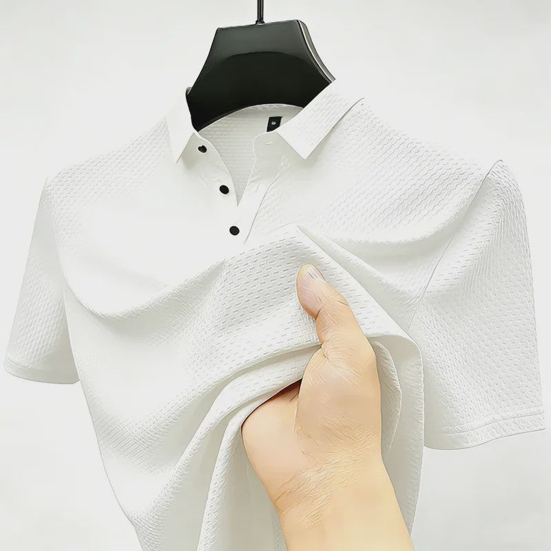 Heren Poloshirt met Wafelstructuur - Korte Mouw, Zachte & Ademende Stof