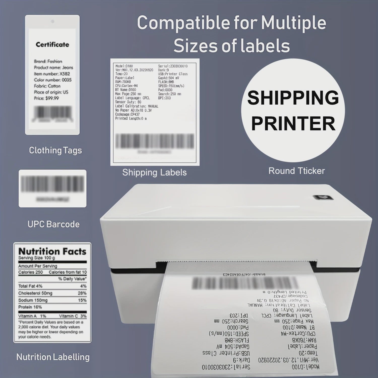 Marklife D100 Thermische Labelprinter: Print Verzending, Barcode & Bedanklabels Vanaf PC/Smartphone