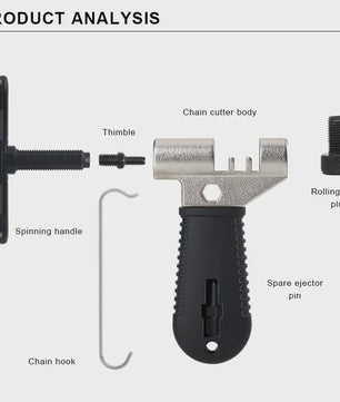 Fiets Kettingpons & Reparatie Tool Kit - 6-12 Speed Kettingen
