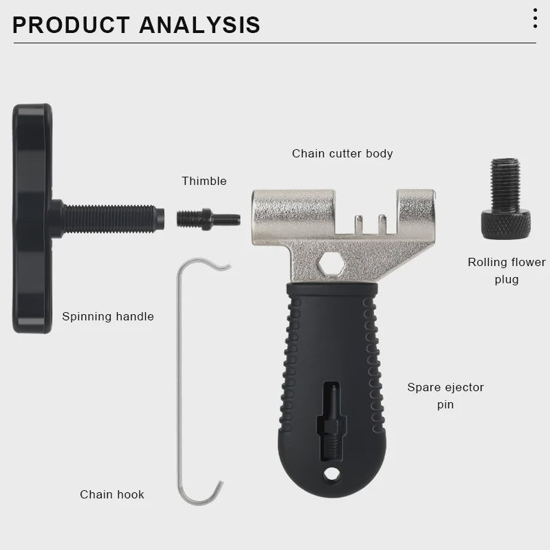 Fiets Kettingpons & Reparatie Tool Kit - 6-12 Speed Kettingen