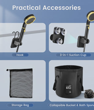 Draagbare Camping Douche met Oplaadbare Pomp & 20L Opvouwbare Zak - Outdoor Kit