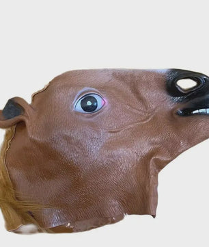 Men Brown Horse Masks Girl Funny Horse Head Mask  Latex Animal Mask Novelty Halloween Cosplay Costumes Headgear Mascara De Latex