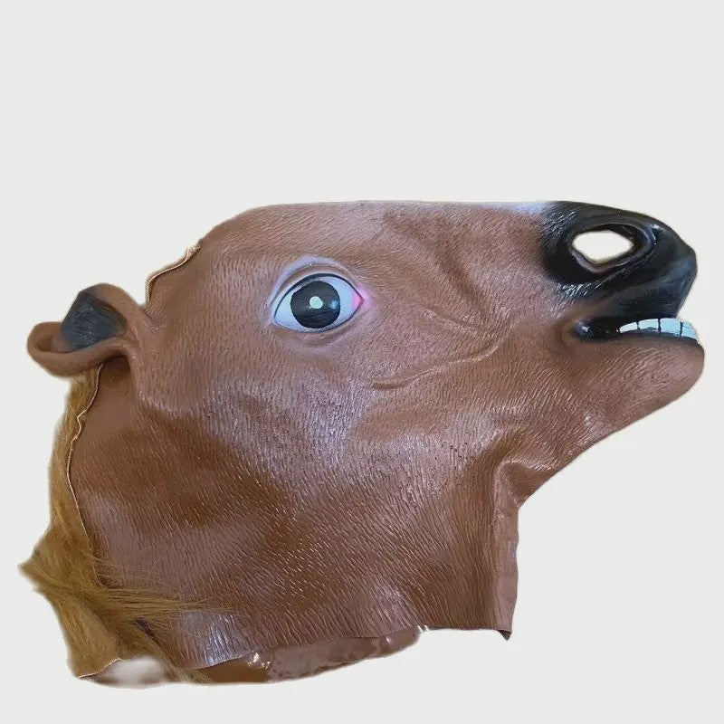 Men Brown Horse Masks Girl Funny Horse Head Mask  Latex Animal Mask Novelty Halloween Cosplay Costumes Headgear Mascara De Latex