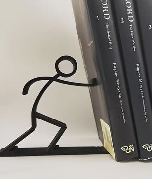 Creatieve Stickfigure Boekensteun - Minimalistische Boekenhouder voor Bureau & Cadeau