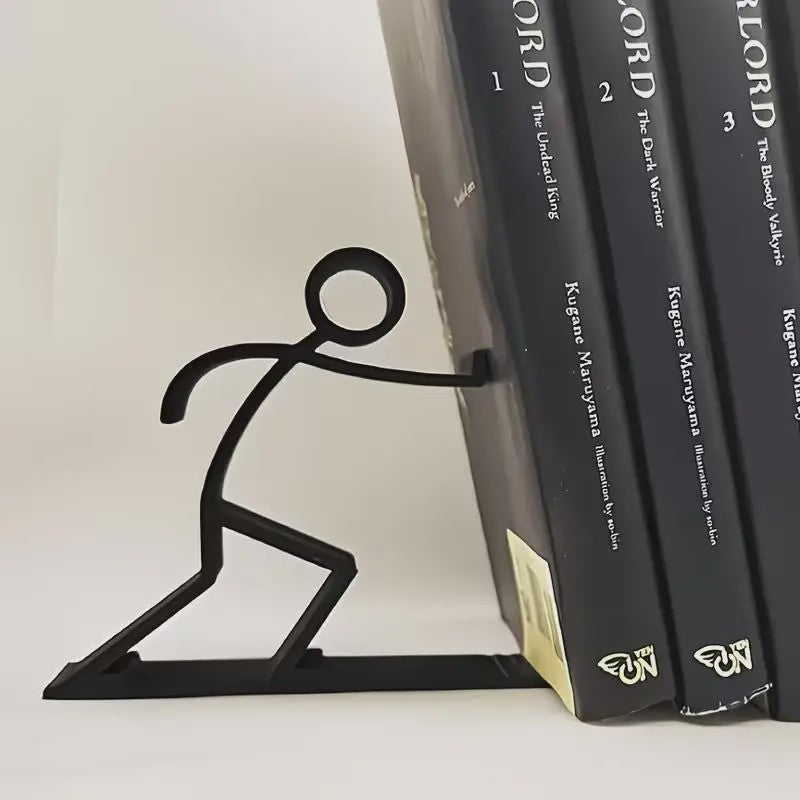 Creatieve Stickfigure Boekensteun - Minimalistische Boekenhouder voor Bureau & Cadeau
