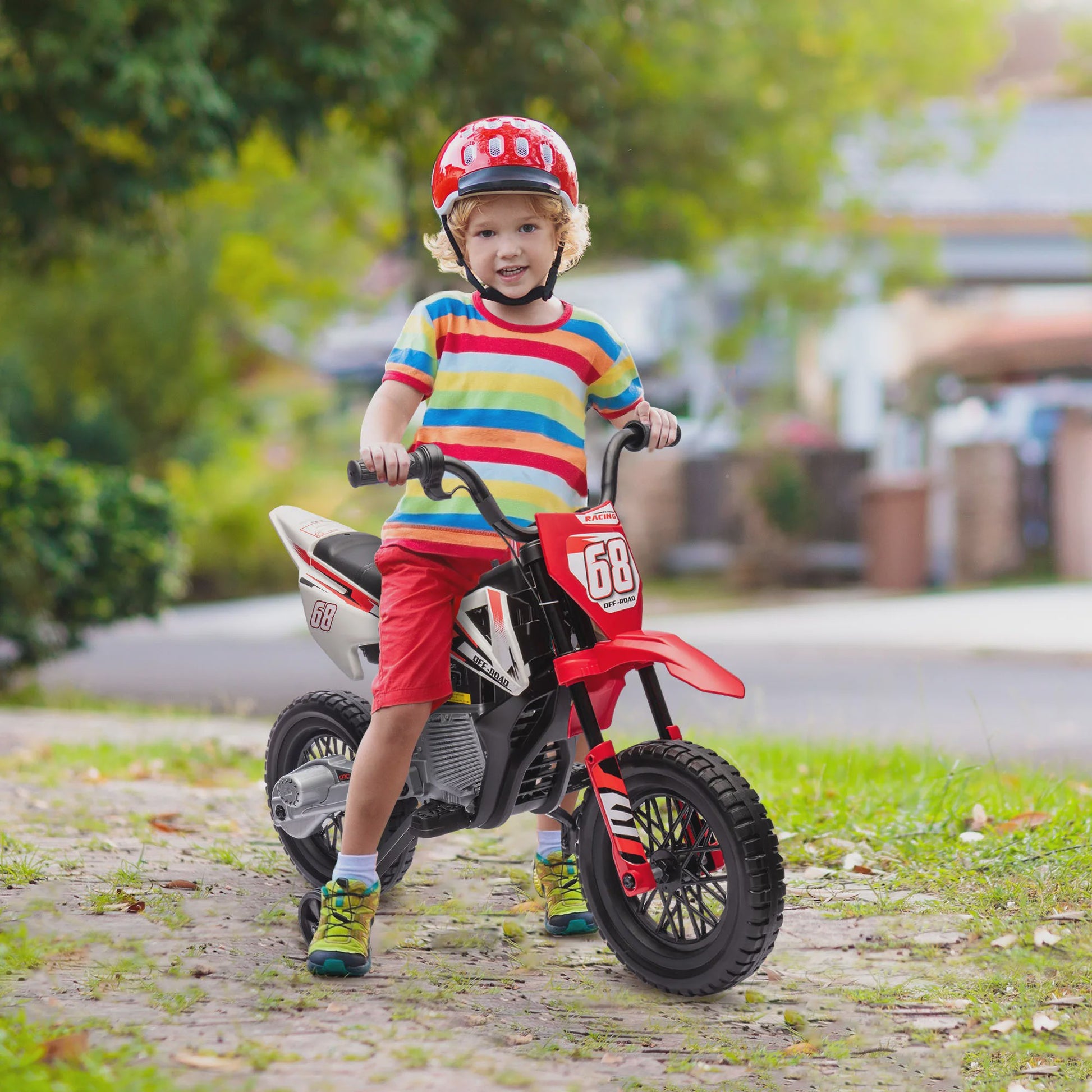 Elektrische Kindermotor 12V met Muziek & Zijwielen - Veilig Rijplezier tot 30 kg