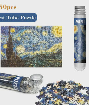 150-delige Puzzel in Proefbuis: Van Gogh's Sterrennacht - Uniek Cadeau