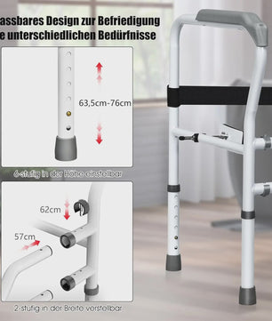 Toiletsteun met Armleuningen - In Hoogte Verstelbaar, Zonder Boren, Antislip