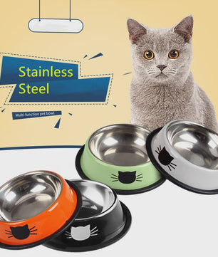 RVS Kattenvoerbak met Antislip Basis - Voer- en Waterbakje voor Kittens & Katten