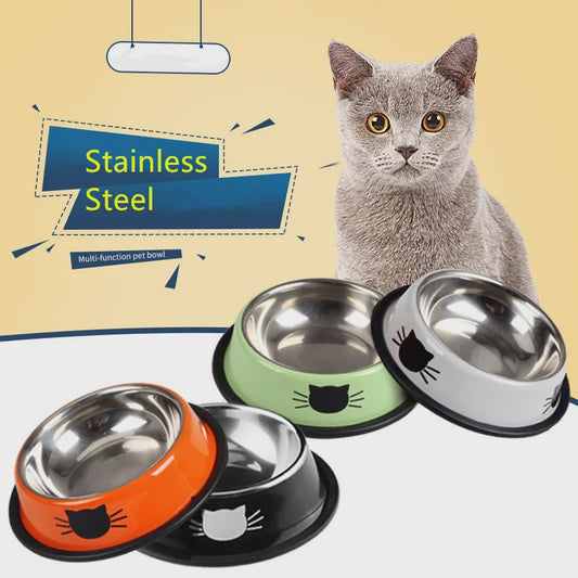 RVS Kattenvoerbak met Antislip Basis - Voer- en Waterbakje voor Kittens & Katten