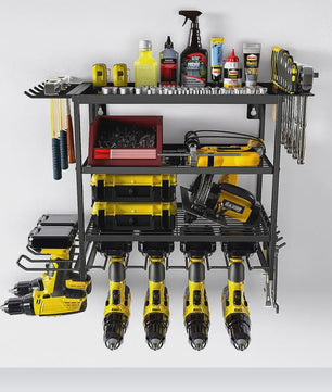 Gereedschapsrek Wandmontage - 2/4 Lagen Organizer voor Elektrisch Gereedschap