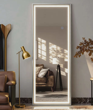 Staande Spiegel met LED Verlichting (160x50 cm) - Dimbare Helderheid & 3 Kleurtemperaturen