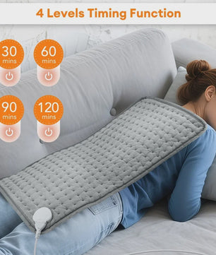 Elektrische Verwarmingsdeken 30x60cm - Verstelbare Warmte & Timer voor Rug, Nek, Schouder - Wasbaar & Comfortabel