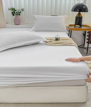 Hoeslaken met Elastische Band - Effen Kleur, Antislip & Verstelbaar voor Alle Bedden