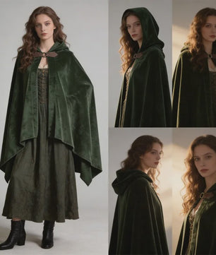 Fluwelen Kapmantel met Capuchon - Middeleeuws, Renaissance & Cosplay