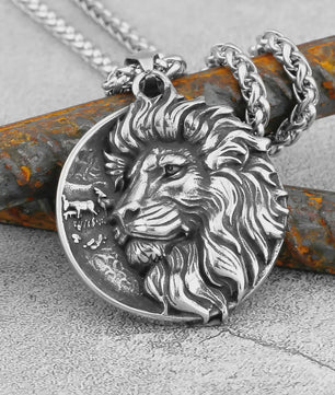 RVS Leeuw Viking Hanger Ketting - Nordic Odin Amulet voor Mannen & Tieners