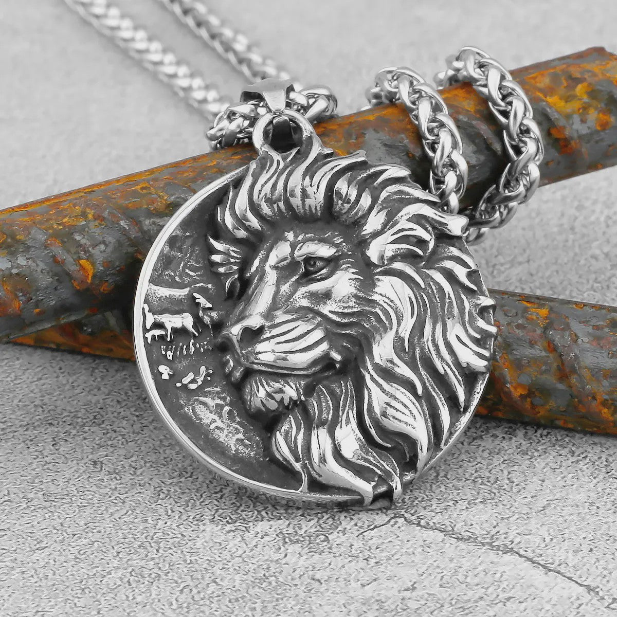 RVS Leeuw Viking Hanger Ketting - Nordic Odin Amulet voor Mannen & Tieners