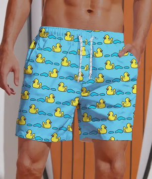 Heren Zwemshorts met Vrolijke Eendenprint - Perfect voor Zomer & Strand