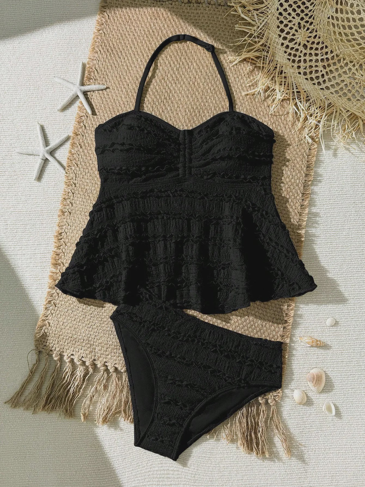 Zwemset Meisjes 2-delig Effen Kleur Tankini Badpak voor 8-16 Jaar - Zomer Strand Outfit
