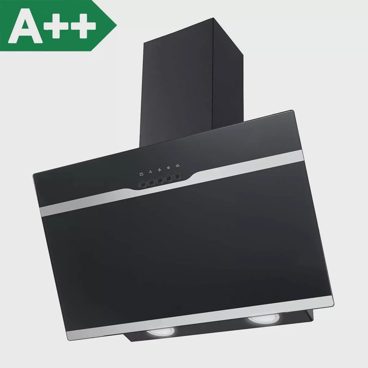 TopStrong Wandafzuigkap 60cm Zwart RVS - Eenvoudig Reinigbare Filters