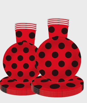 Lieveheersbeestje Feestartikelen Set - Bordjes, Bekers, Decoratie voor Kinderfeestjes