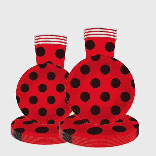 Lieveheersbeestje Feestartikelen Set - Bordjes, Bekers, Decoratie voor Kinderfeestjes
