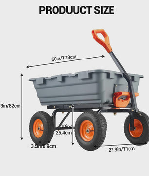 Poly Tuin Kipkar met Stalen Frame en 2-in-1 Handvat - 360kg Laadvermogen