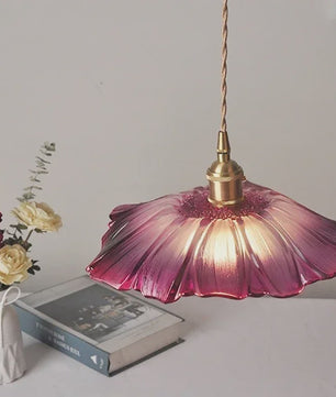 Moderne Glas Glasmozaïek Bloem Hanglamp - Sfeervolle Verlichting voor Woonkamer & Slaapkamer